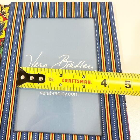 Vera Bradley Vintage Double Photo Striped Floral Garden Fabric Photo Frame - Picture 9 of 9